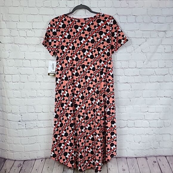 NWT LuLaRoe Disney Carly Dress Minnie Mouse Knit Midi Pocket High Low Casual 6/8 - Picture 9 of 11